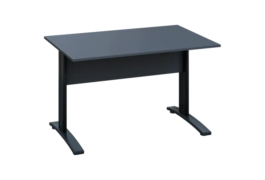 EPK 28 - 12 stůl kancelářský, kovová podnož černá, deska 25 mm, široký 1200 mm, antracit